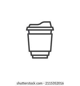 Take away coffee cup line icon. linear style sign for mobile concept and web design. Paper coffee cup outline vector icon. Symbol, logo illustration. Vector graphics