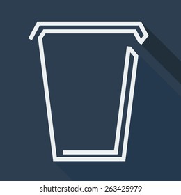 Take Away Coffee Cup Made of the Lines with Shadow.Vector illustration
