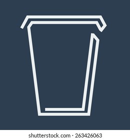 Take Away Coffee Cup Made of the Lines.Vector illustration