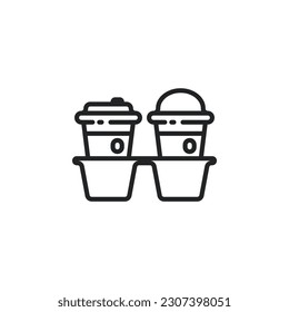 Take away coffee cup outline icons. Vector illustration. Isolated icon suitable for web, infographics, interface and apps.