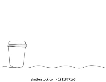 
Nehmen Sie den Kaffee-Cup im Single-Line-Design auf weißem Hintergrund, der für die Dekoration des Kaffeeservice und das Food and Beverage-Konzept geeignet ist.