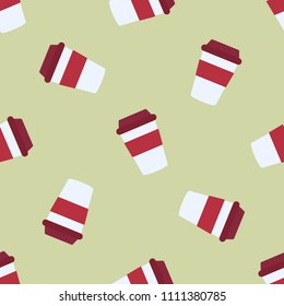Take away coffee cup vector pattern