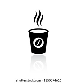 Take away coffee cup vector icon illustration isolated on white background