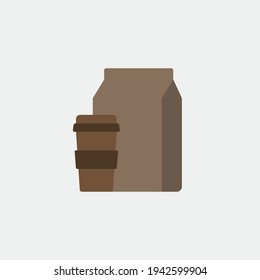 Take away coffee cup vector, food icon