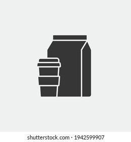 Take away coffee cup vector, food icon