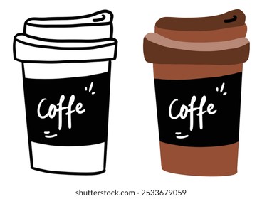 Take Away Coffee cups collection vector isolated. Hot coffee cup icon. Paper coffee cup icon isolated on white background.