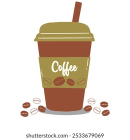 Take Away Coffee cups collection vector isolated. Hot coffee cup icon. Paper coffee cup icon isolated on white background.