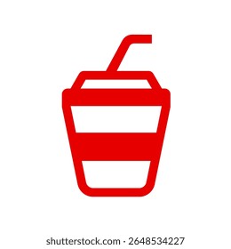Take away coffee cups for hot and cold drinks. Food court icon set. Cafe or restaurant signs, canteens