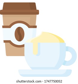 Icono de café, Ilustración vectorial de estilo plano de Bebida