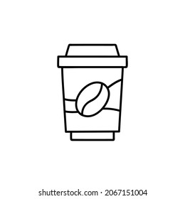 Nehmen Sie die Away-Kaffee-Symbol im schwarzen, flachen Stil einzeln auf Weiß 