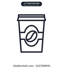 eliminar plantilla de símbolo de icono de café para el logotipo de colección de diseño gráfico y web ilustración vectorial