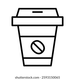 Take away coffee icon in thin line style