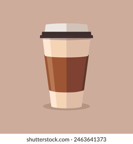 Take away coffee paper cup. Espresso, americano, latte. Flat style, vector illustration