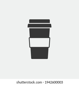 icono del vector de taza de plástico de café