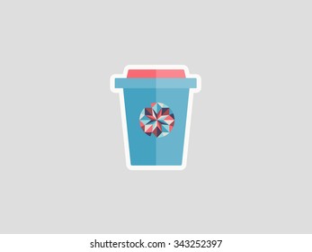 Take away coffee sticker.