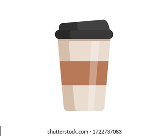 Take away coffee vector illustration. Coffee cup vector design. Coffee take away plastic cup vector.  Coffeeshop design. 