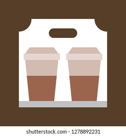 Take away coffee vector, coffee related flat design icon