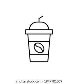 Away kalten Kaffee Symbol in schwarz-weißem Stil nehmen 