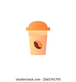 take Away cold coffee icon in gradient color, isolated on white 