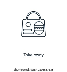 Take away concept line icon. Linear Take away concept outline symbol design. This simple element illustration can be used for web and mobile UI/UX.