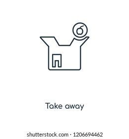 Take away concept line icon. Linear Take away concept outline symbol design. This simple element illustration can be used for web and mobile UI/UX.