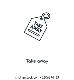 Take away concept line icon. Linear Take away concept outline symbol design. This simple element illustration can be used for web and mobile UI/UX.
