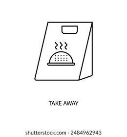 take away concept line icon. Simple element illustration. take away concept outline symbol design.