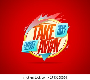 Take away and courier delivery, vector symbol design