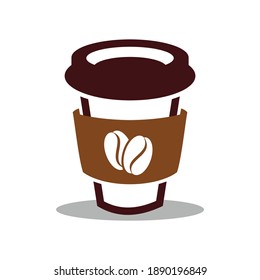 take away cup coffee logo vector