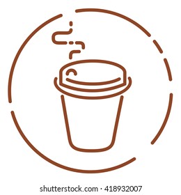 "Take away" cup icon. Coffee, tee or other drink sign. Trendy flat line  design. Vector illustration