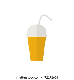 take away cup. milkshake or smoothie icon. vector illustration