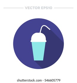 take away cup. milkshake or smoothie icon. vector illustration