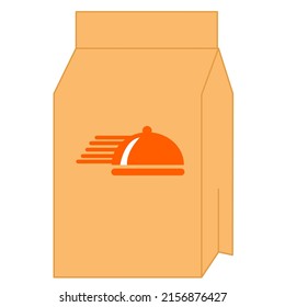 Take away or delivery food bag packaging isolated vector illustration 