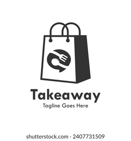 Take away design logo template illustration