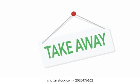 Take Away Door Sign. Vector isolated flat editable illustration
