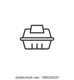 Take away food container outline icon. linear style sign for mobile concept and web design. Fast food delivery simple line vector icon. Symbol, logo illustration. Pixel perfect vector graphics