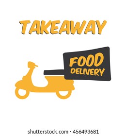 Take Away Food Delivery Vector Logo.