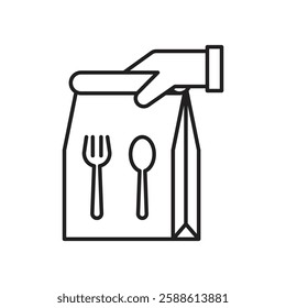 Take away food icon Flat illustration sign