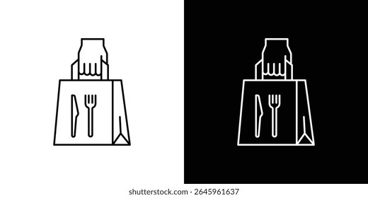 Take away food icon Flat style logo vector. perfect for UI designs