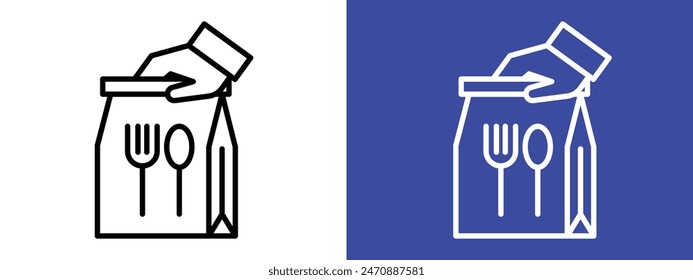 Take away food icon logo set vector