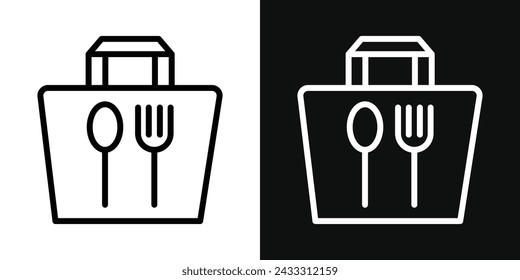 Take Away Food Icon Set. Vector Illustration