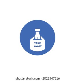 Take away food icon or sigange in the new normal covid-19