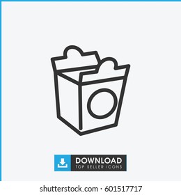 Take Away Food Icon. Simple Outline Take Away Food Vector Icon. On White Background.