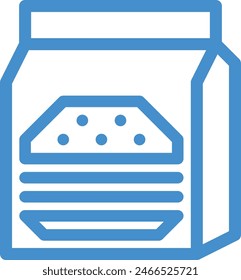 take away food icon, takeout food icon, food paper bag icon