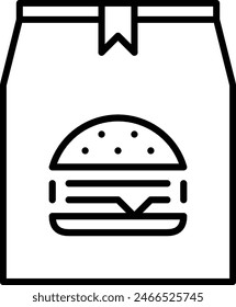 take away food icon, takeout food icon, food paper bag icon