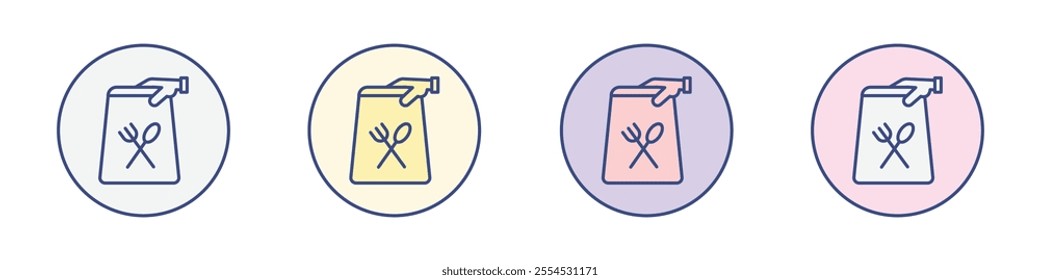 Take away food icon Thin line flat illustration