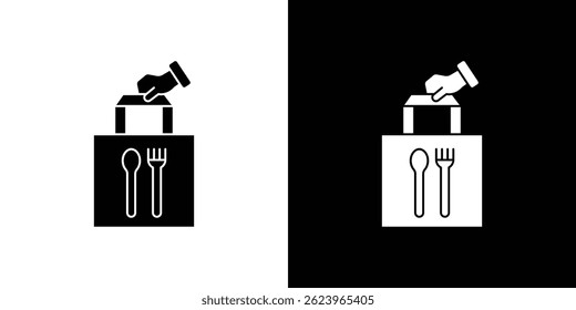 Vector de icono de comida para llevar, ilustración de logotipo sólido, pictograma