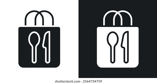 Take away food icons in flat syle