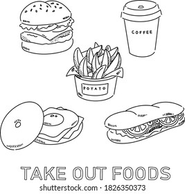Take away food mono tone