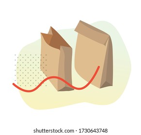 Take Away Food In Paperbag - Icon As EPS 10 File